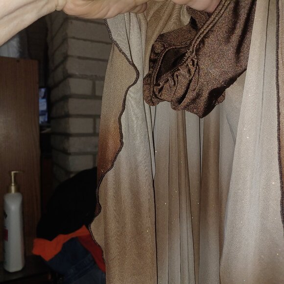 Leapin Women's Prom Dress XL Purplish Brown with Sparkle Medium - Picture 2 of 3